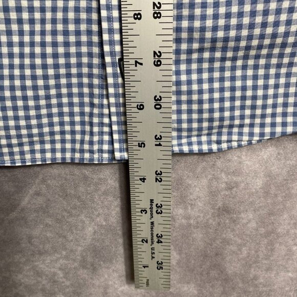 Cremieux Collection Button Down Shirt Mens Large Blue Gingham Plaid Short Sleeve - Picture 12 of 12